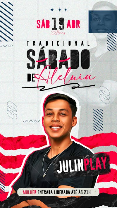 FLYER TRADICIONAL SÁBADO DE ALELUIA EVENTO ARTISTA