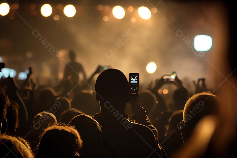 Público gravando show ao vivo com celulares