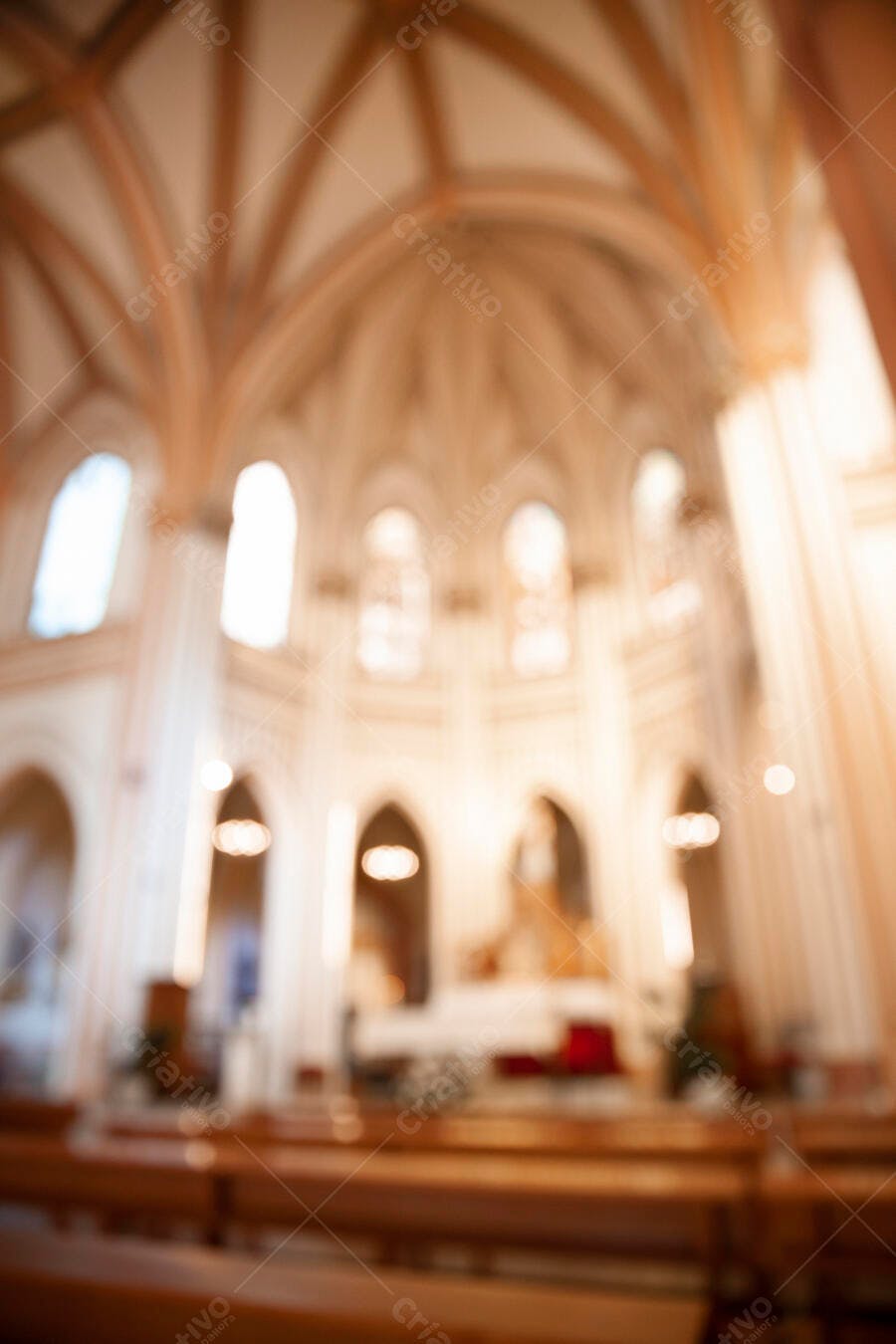 Interior de Igreja Gótica tons Bege