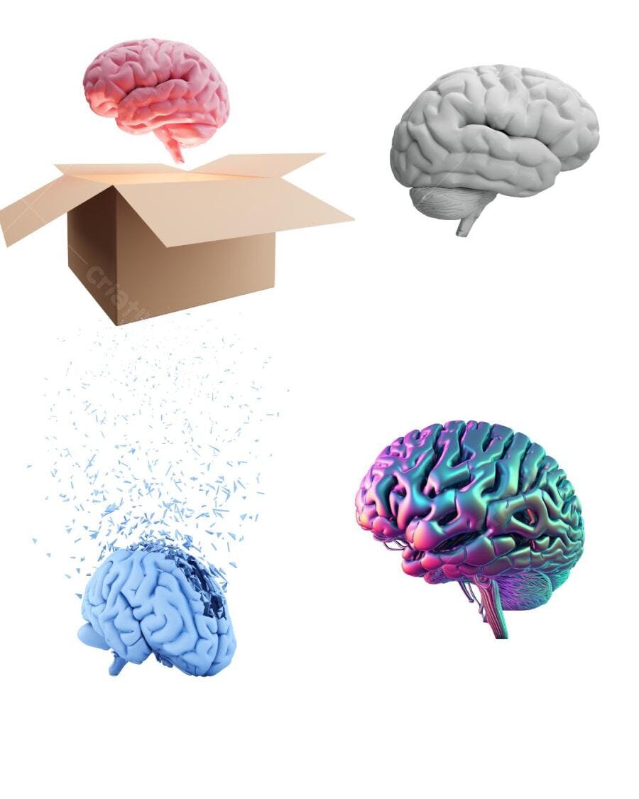Template de Apresentação Brainstorming com Cérebro Criativo Editável no Canva