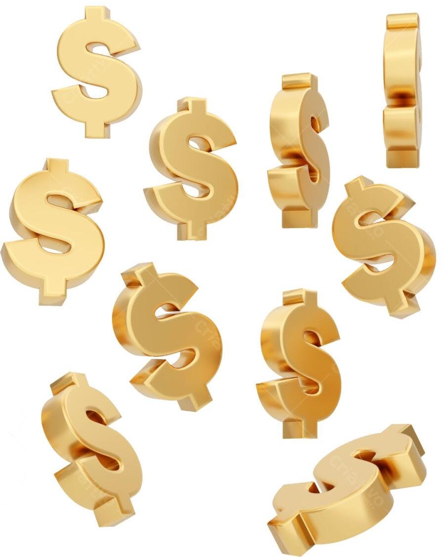 Template de Apresentação Financeira com Símbolos Dourados Editável no Canva