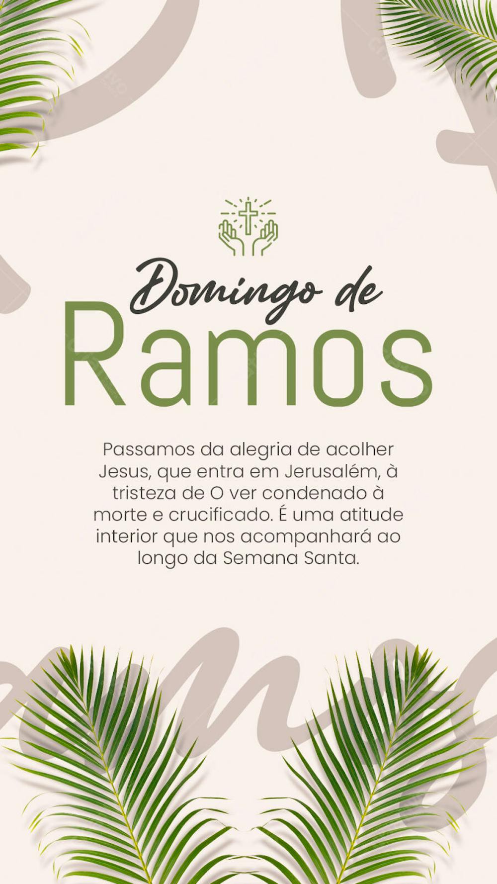 SOCIAL MEDIA DOMINGO DE RAMOS FEED E STORY PSD EDITAVEL