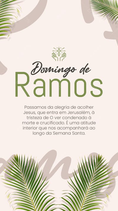 SOCIAL MEDIA DOMINGO DE RAMOS FEED E STORY PSD EDITAVEL