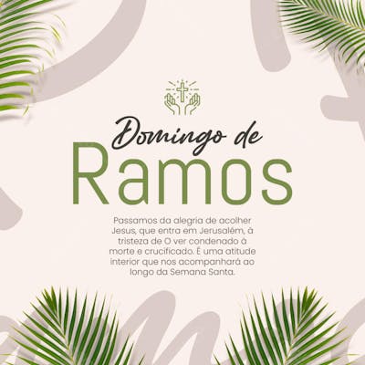 SOCIAL MEDIA DOMINGO DE RAMOS FEED E STORY PSD EDITAVEL