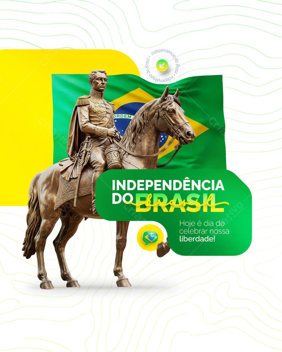 Post para o Dia da Independência do Brasil PSD Editável