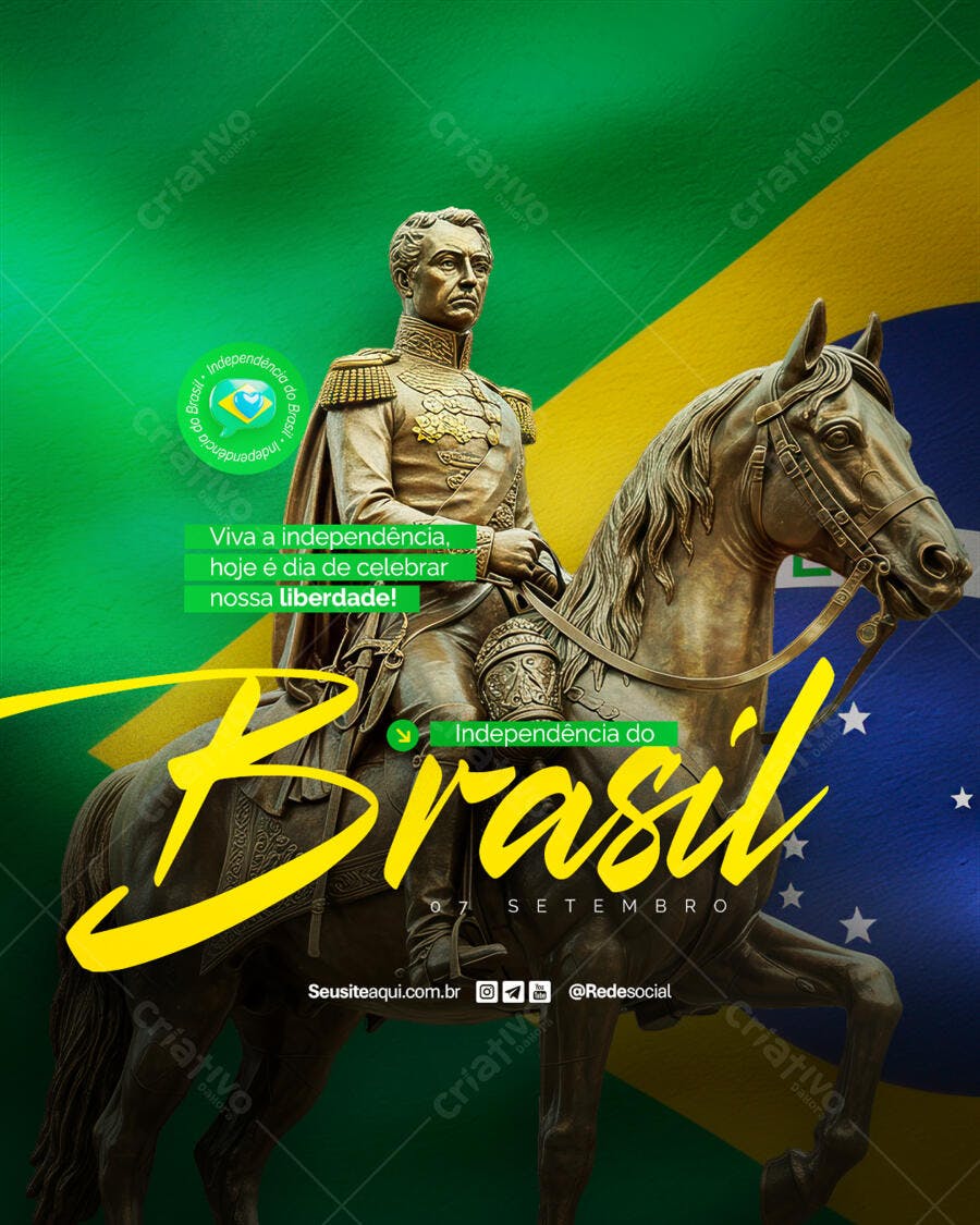 Flyer 7 de Setembro Independência do Brasil PSD Editável