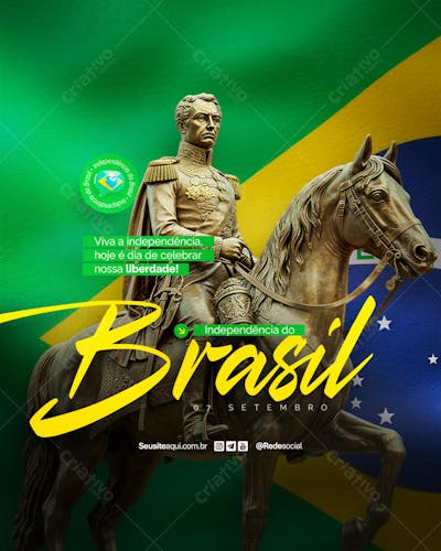Dia da Independência do Brasil 07 de Setembro Social Media PSD Editável