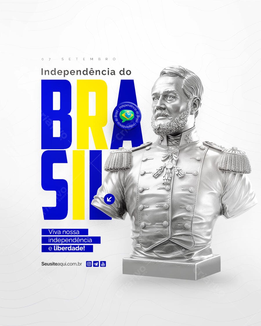 Post 7 de Setembro Independência do Brasil PSD Editável