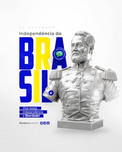 Dia da Independência do Brasil 07 de Setembro Social Media PSD Editável