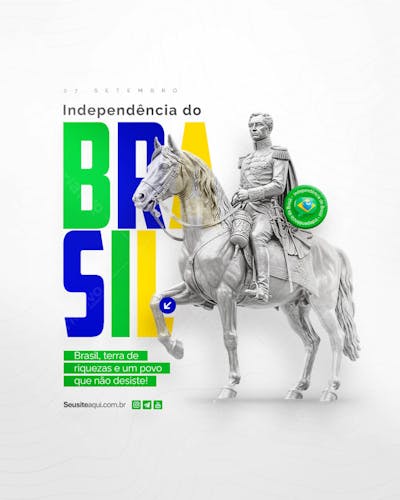 Dia da Independência do Brasil 07 de Setembro Social Media PSD Editável