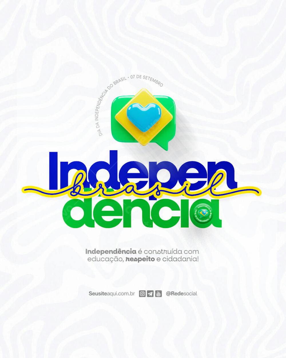 Dia da Independência do Brasil 07 de Setembro Social Media PSD Editável