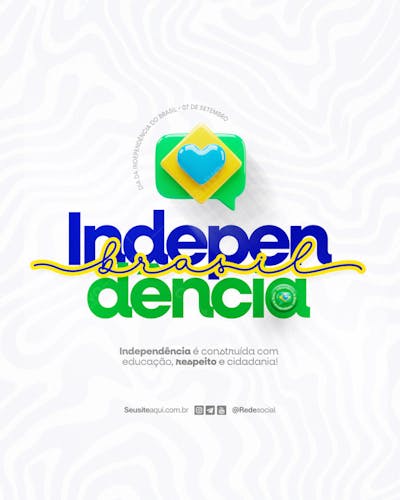 Dia da Independência do Brasil 07 de Setembro Social Media PSD Editável