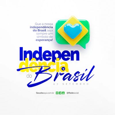 Dia da Independência do Brasil 07 de Setembro Social Media PSD Editável