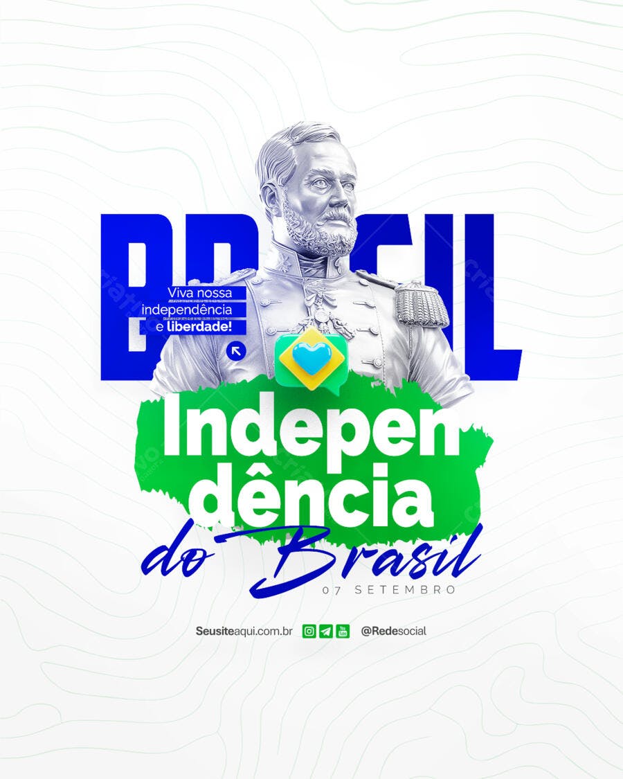 Flyer 7 de Setembro Independência do Brasil PSD Editável
