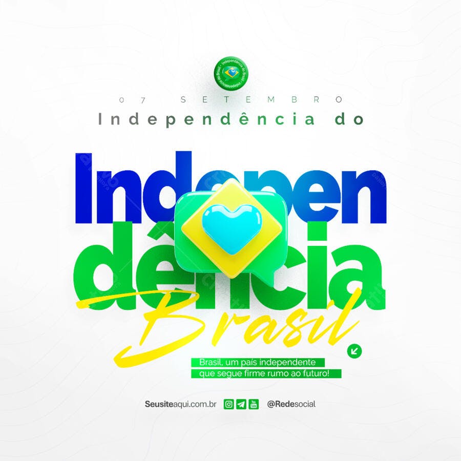 Flyer 7 de Setembro Independência do Brasil PSD Editável