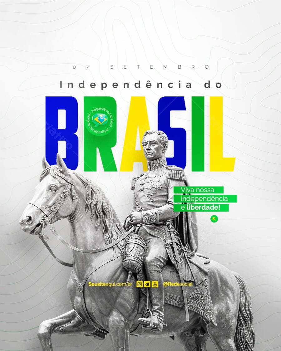 Flyer 7 de Setembro Independência do Brasil PSD Editável