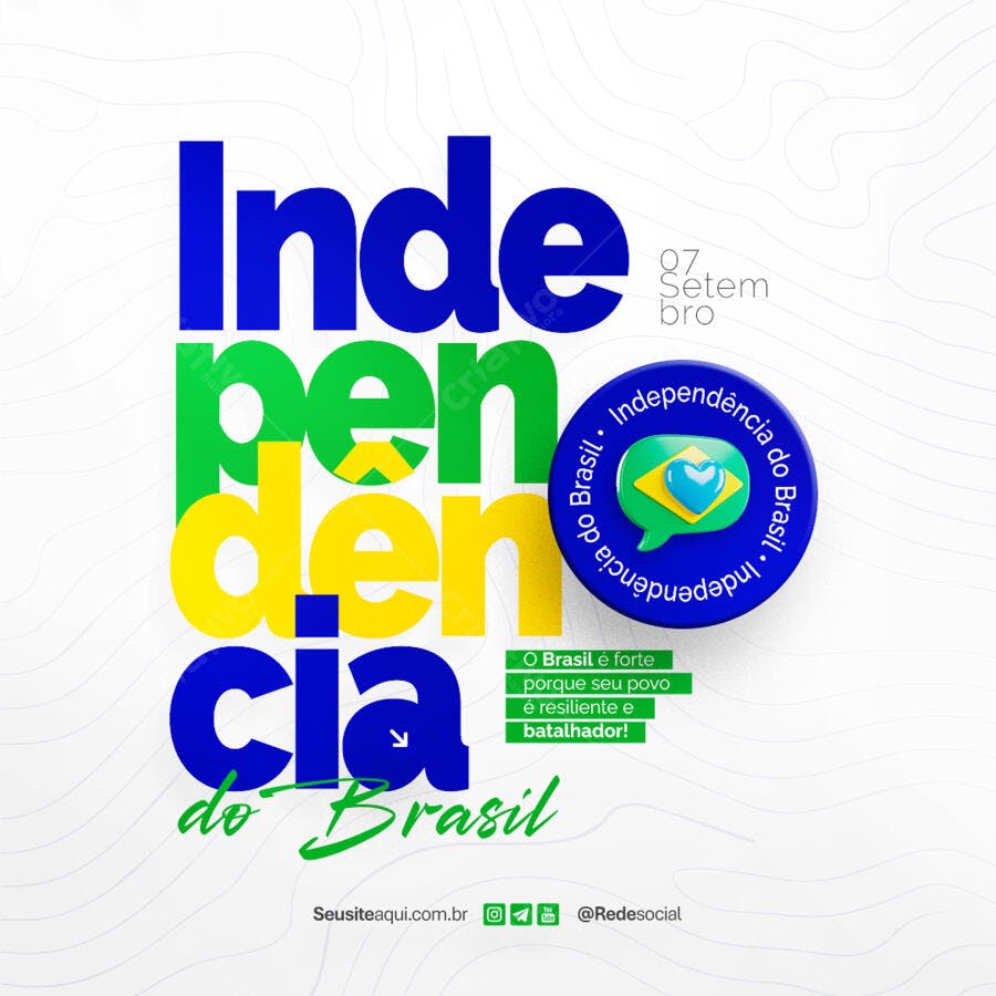 Flyer 7 de Setembro Independência do Brasil PSD Editável