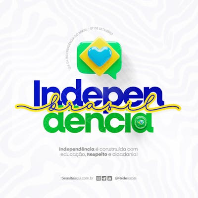 Dia da Independência do Brasil 07 de Setembro Social Media PSD Editável