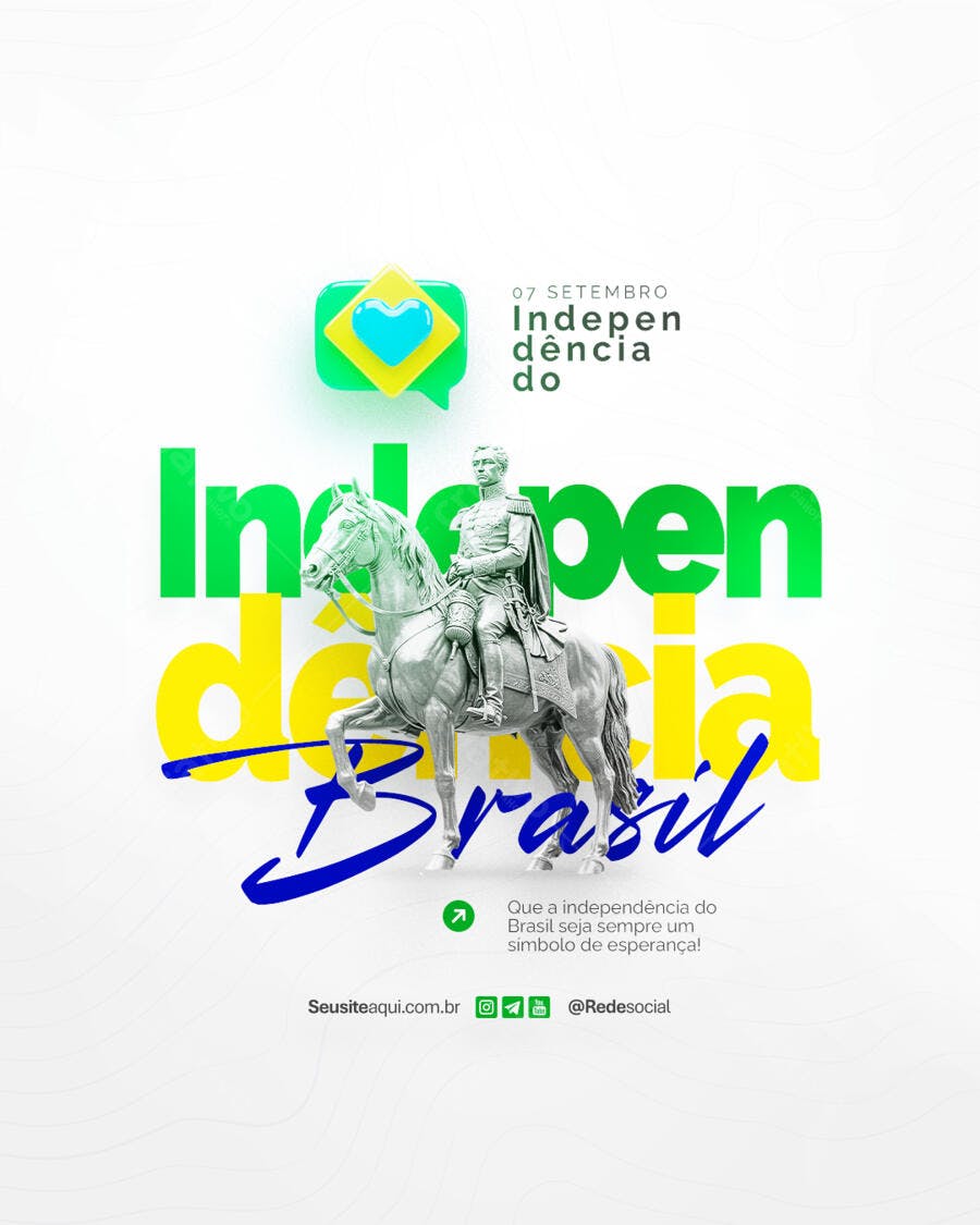 Flyer 7 de Setembro Independência do Brasil PSD Editável