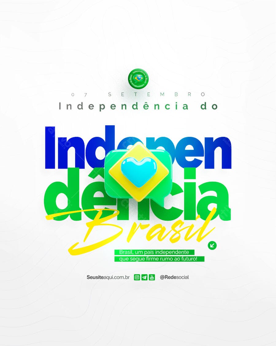 Flyer 7 de Setembro Independência do Brasil PSD Editável