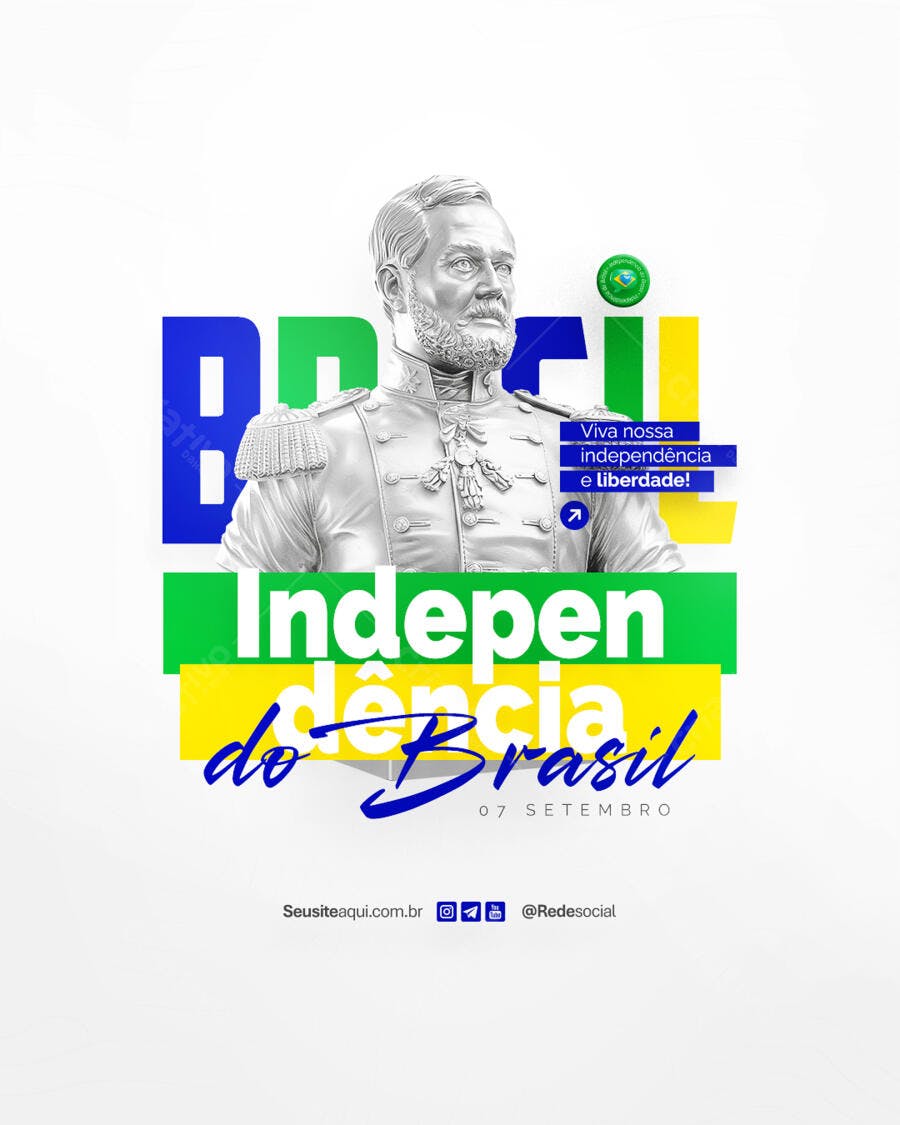 Flyer 7 de Setembro Independência do Brasil PSD Editável