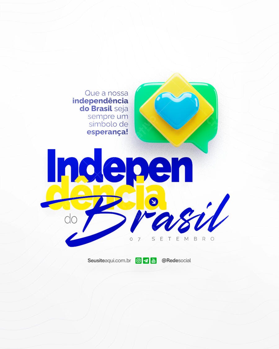 Post para o Dia da Independência do Brasil PSD Editável