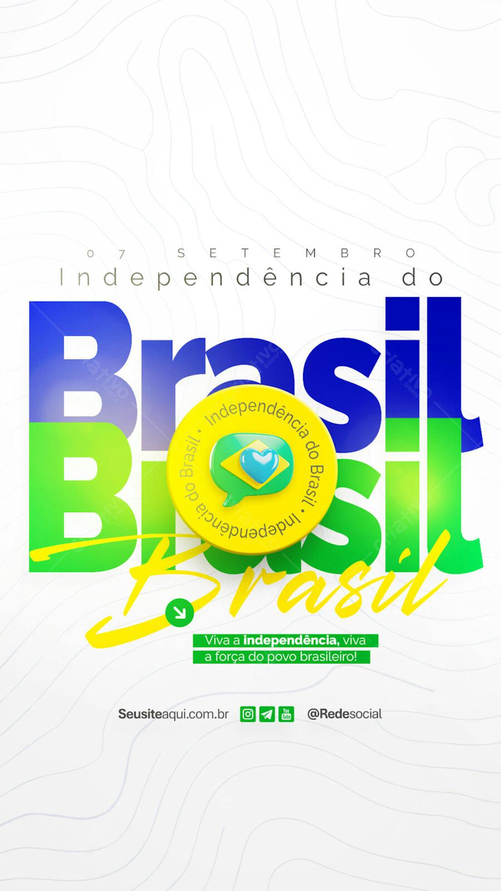 Dia da Independência do Brasil 07 de Setembro Social Media PSD Editável