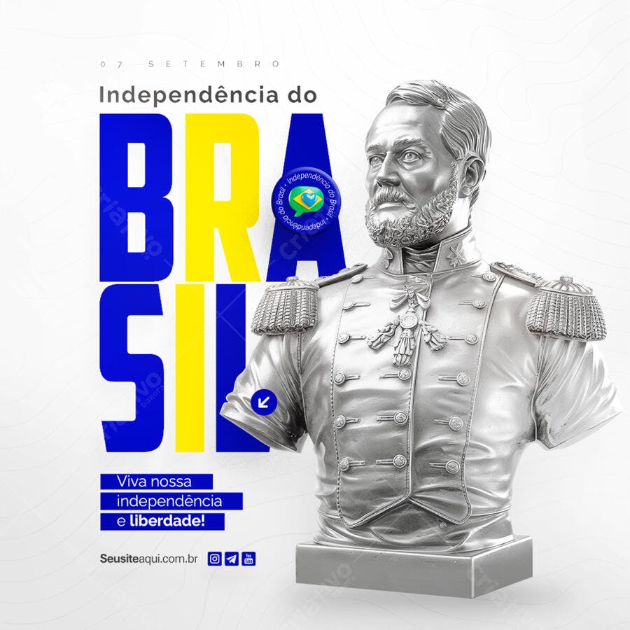 Post para o Dia da Independência do Brasil PSD Editável