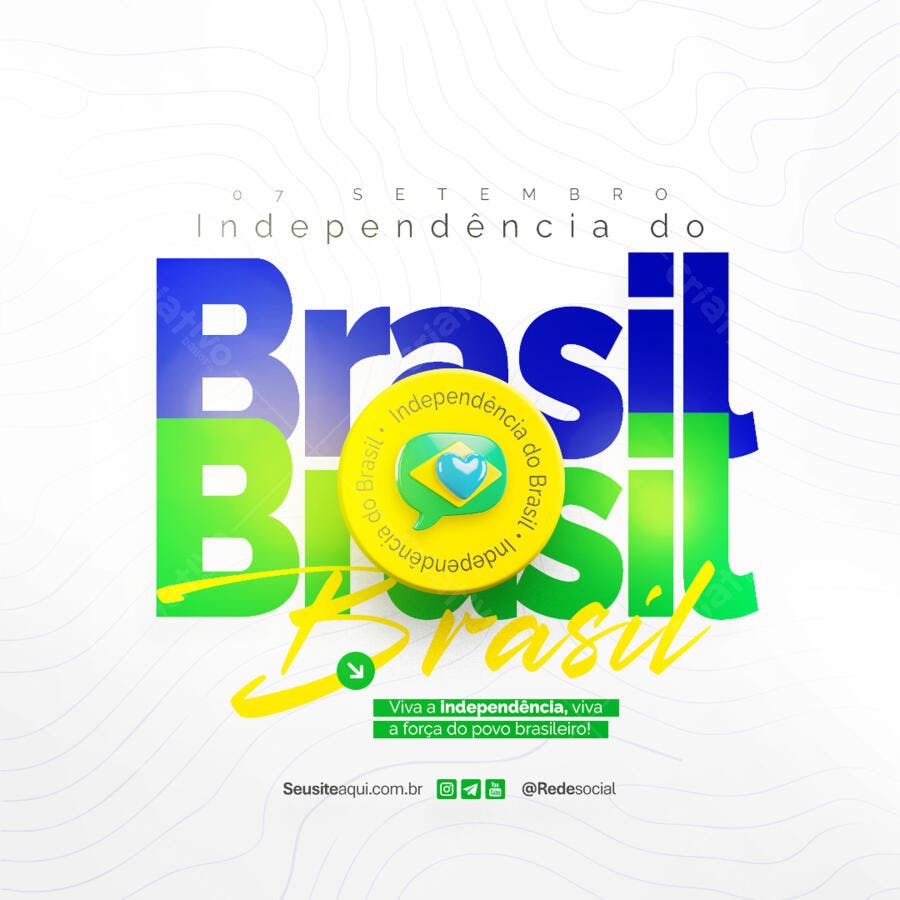 Flyer 7 de Setembro Independência do Brasil PSD Editável