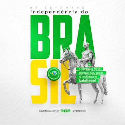Dia da Independência do Brasil 07 de Setembro Social Media PSD Editável