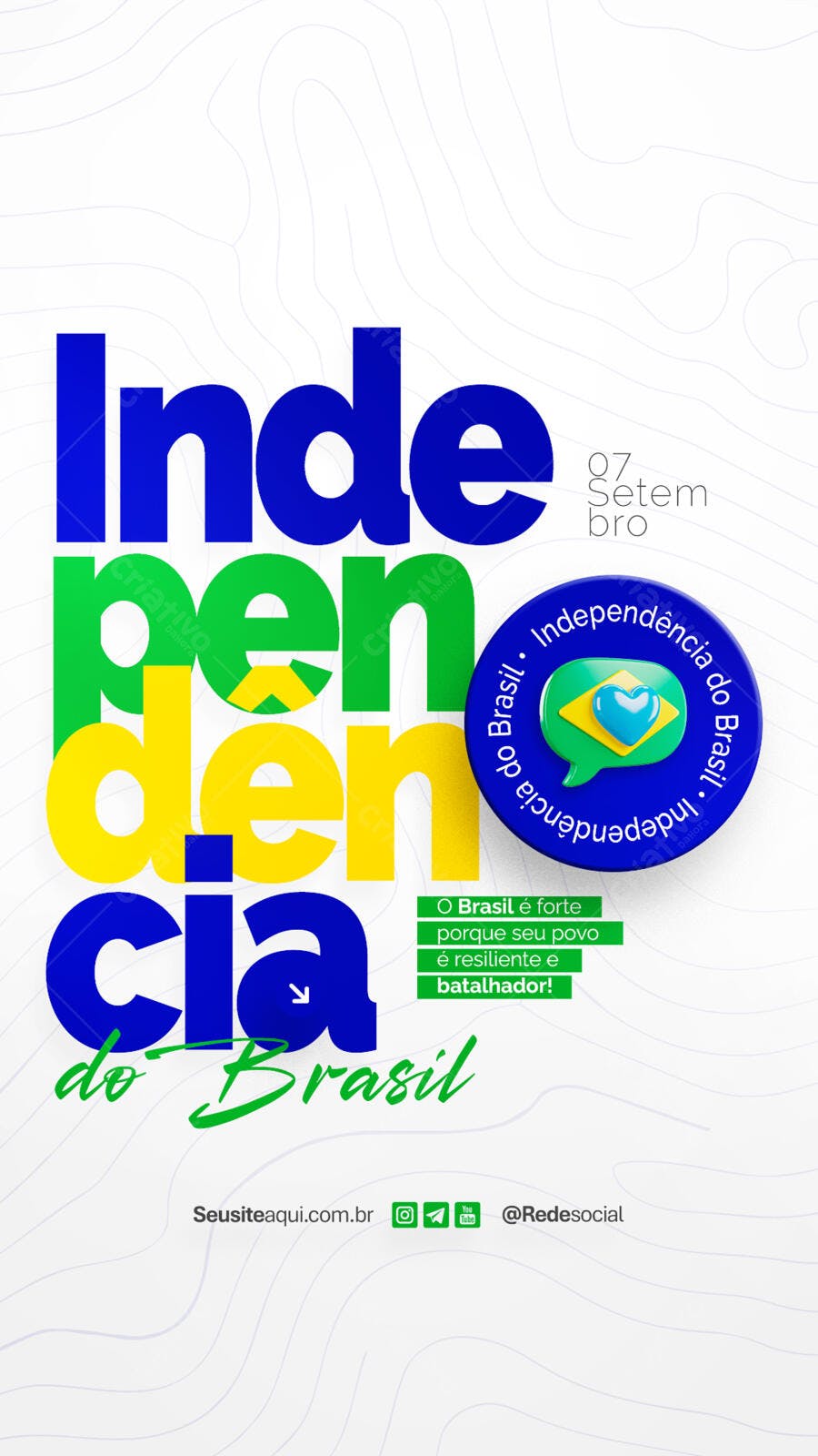 Flyer 7 de Setembro Independência do Brasil PSD Editável
