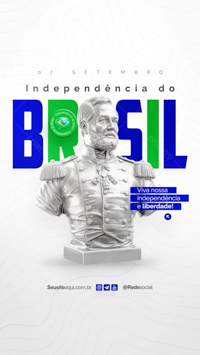 Dia da Independência do Brasil 07 de Setembro Social Media PSD Editável