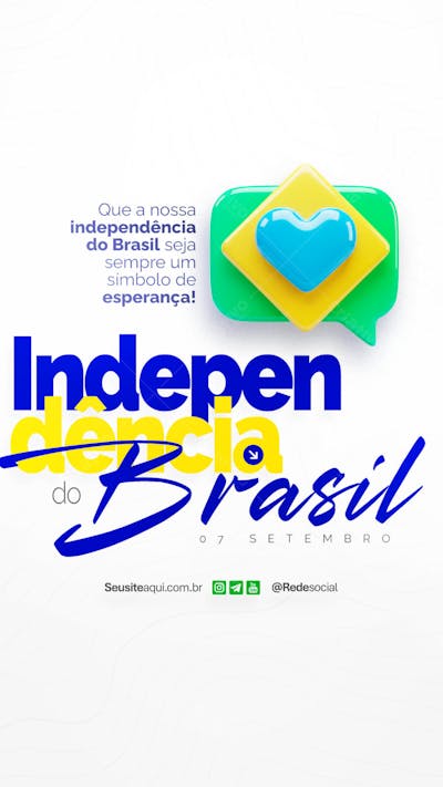 Dia da Independência do Brasil 07 de Setembro Social Media PSD Editável