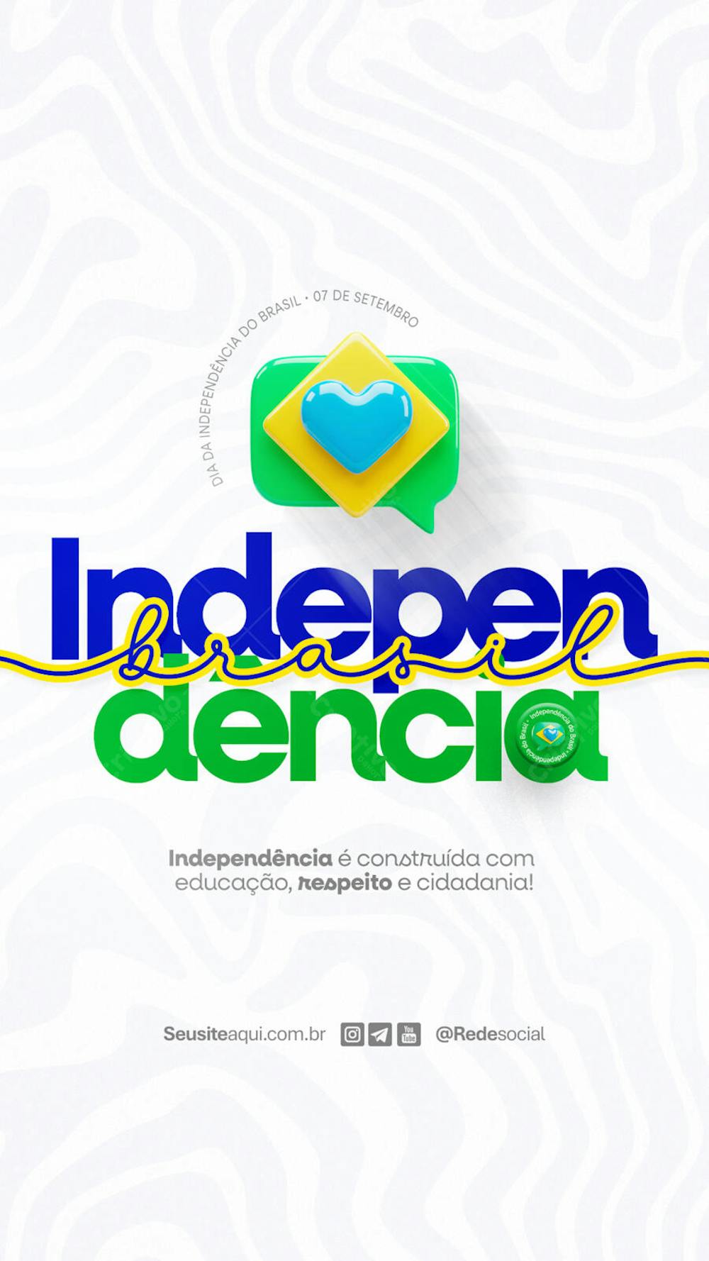 Dia da Independência do Brasil 07 de Setembro Social Media PSD Editável