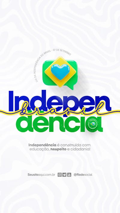 Dia da Independência do Brasil 07 de Setembro Social Media PSD Editável