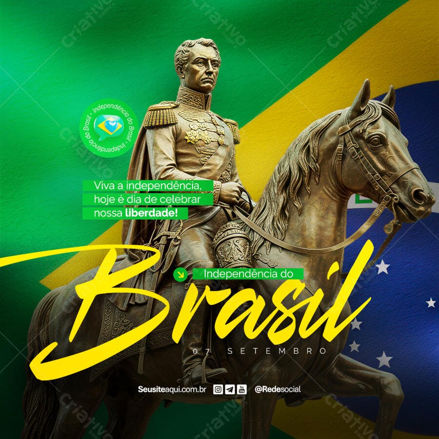 Flyer 7 de Setembro Independência do Brasil PSD Editável