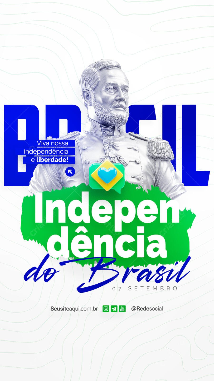 Flyer 7 de Setembro Independência do Brasil PSD Editável
