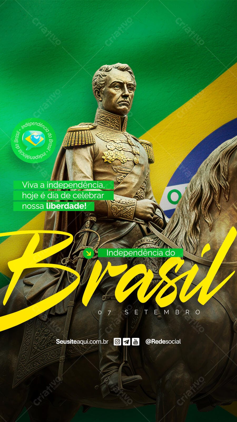 Flyer 7 de Setembro Independência do Brasil PSD Editável