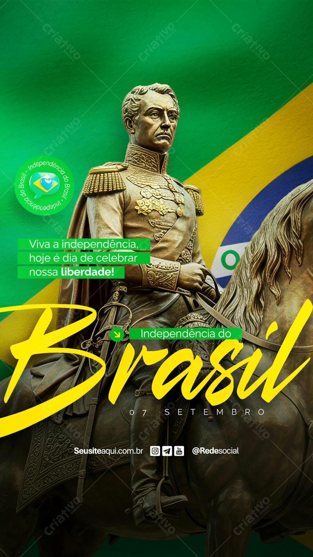 Dia da Independência do Brasil 07 de Setembro Social Media PSD Editável