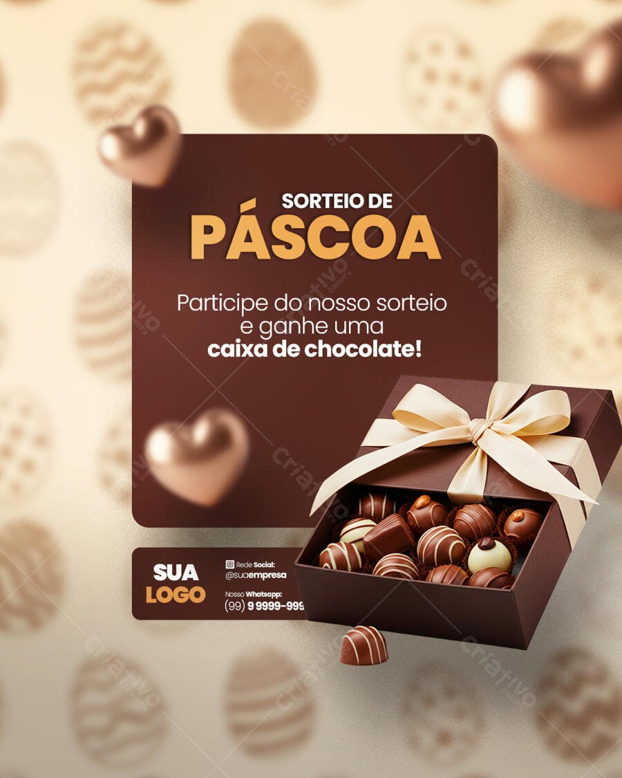Flyer para Sorteio de Páscoa PSD Editável