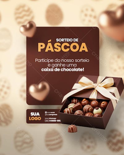 FELIZ PÁSCOA OFERTAS OVOS DE PÁSCOA Social Media PSD Editável 