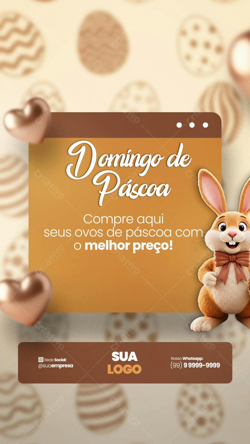 FELIZ PÁSCOA OFERTAS OVOS DE PÁSCOA Social Media PSD Editável 