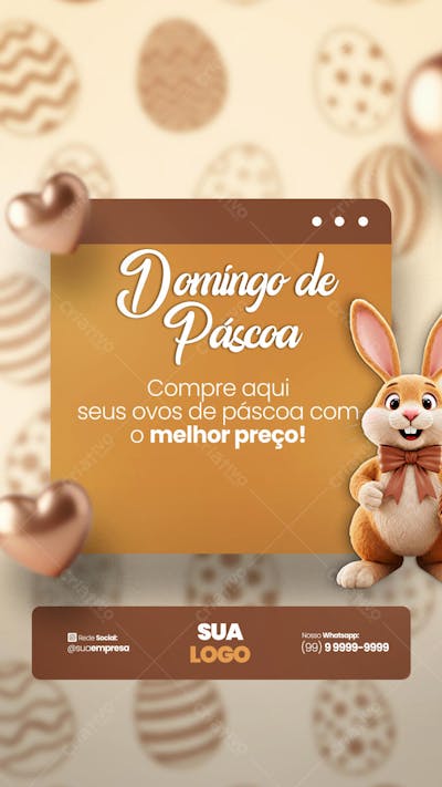 FELIZ PÁSCOA OFERTAS OVOS DE PÁSCOA Social Media PSD Editável 