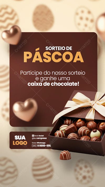 FELIZ PÁSCOA OFERTAS OVOS DE PÁSCOA Social Media PSD Editável 