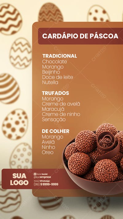 FELIZ PÁSCOA OFERTAS OVOS DE PÁSCOA Social Media PSD Editável 