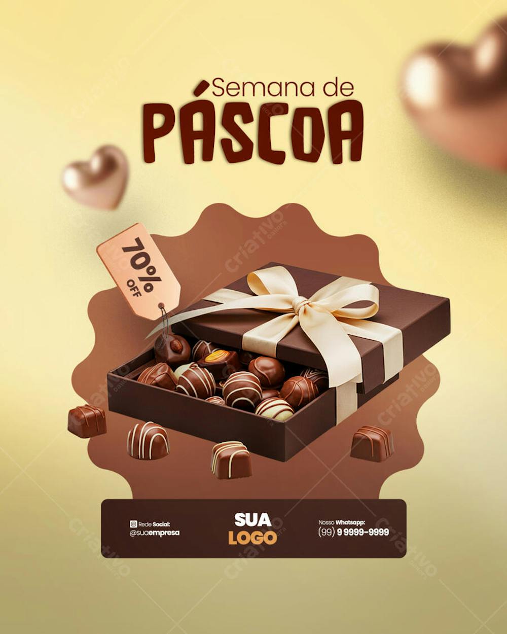 FELIZ PÁSCOA OFERTAS OVOS DE PÁSCOA Social Media PSD Editável 
