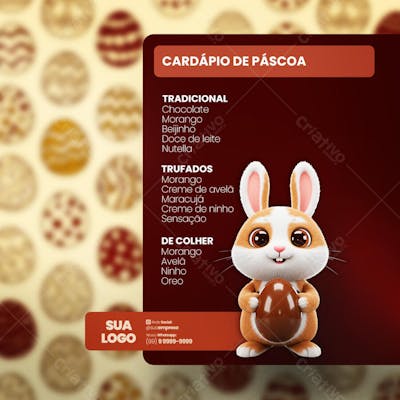 FELIZ PÁSCOA OFERTAS OVOS DE PÁSCOA Social Media PSD Editável 