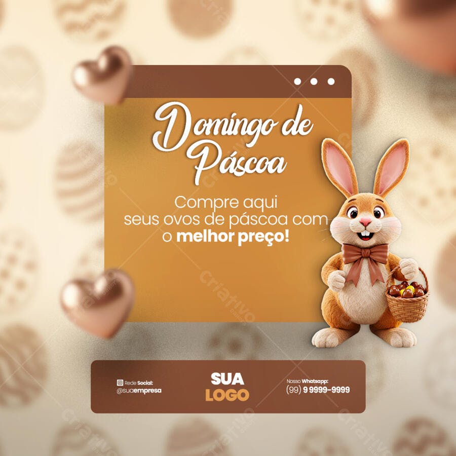Flyer Domingo de Páscoa PSD Editável