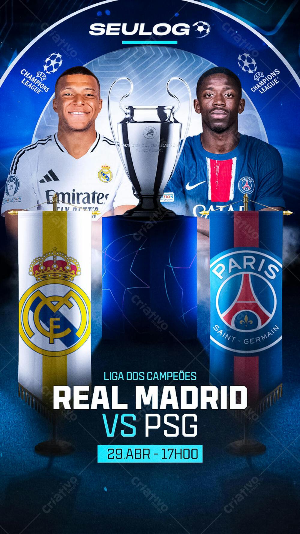 CHAMPIONS REAL MADRID X PSG PORTAL AZUL STORY
