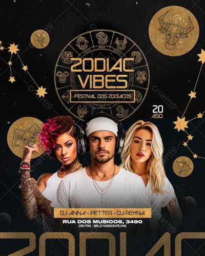 FLYER DE SHOW zodiac vibes